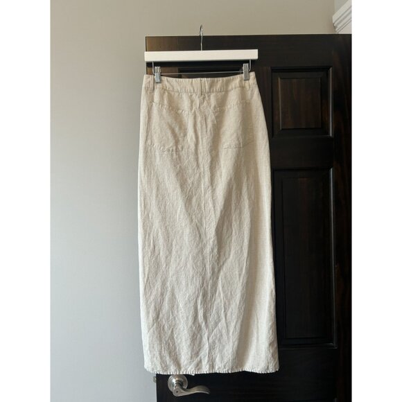 H&M Linen-Blend Midi Skirt Size 6 – Lightweight Breathable Summer Essential - Picture 3 of 13